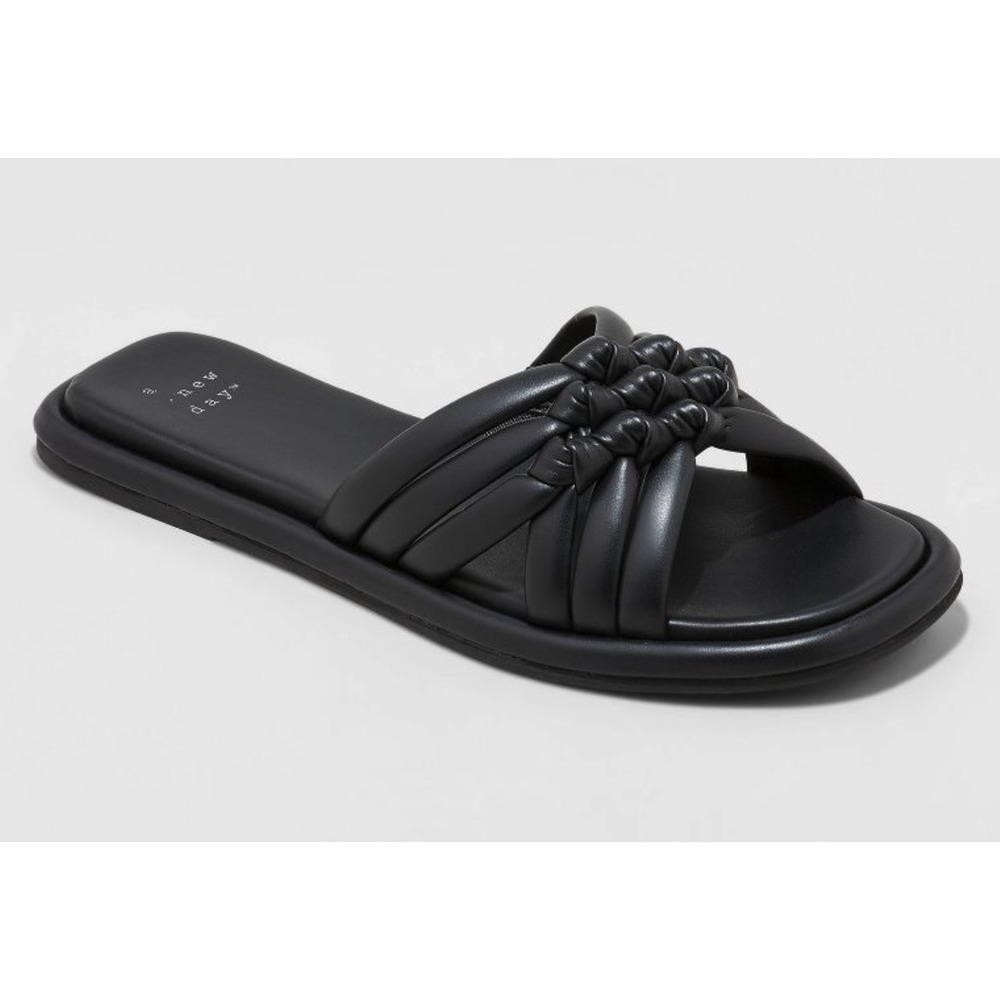 Women’s Dulce Padded Knot Slide Sandals – A New Day - Black